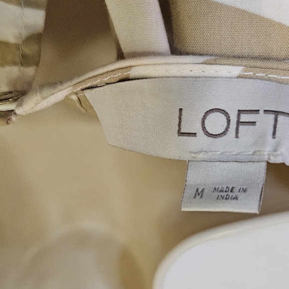 LOFT Tan & Cream Tiger Stripe Sleeveless Midi/Maxi Dress, Medium - Picture 16 of 16